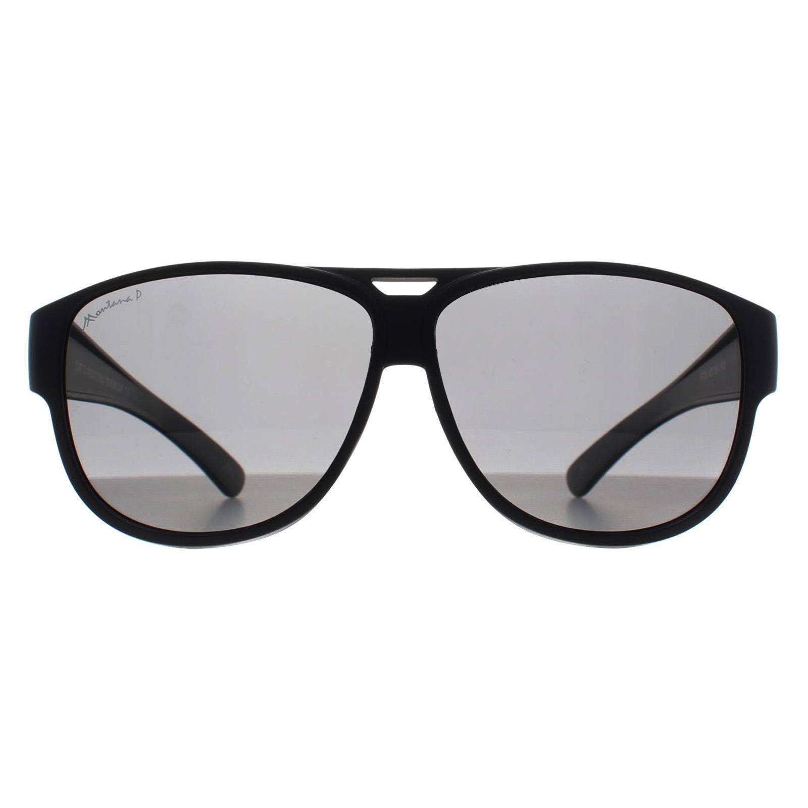 Montana Aviator Unisex Matte Black Smoke Polarized FO6 Fit über Gläser Sonnenbrillen