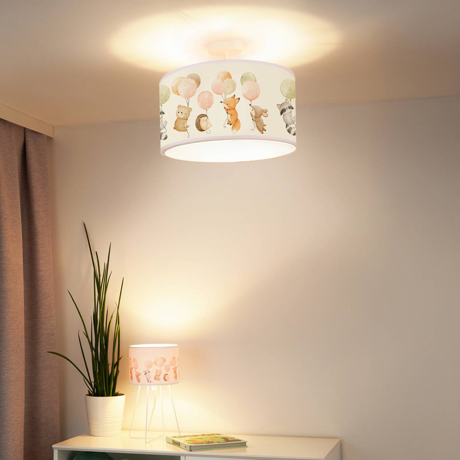 Deckenlampe Freddy Duolla, dimmbar, Multicolour, für Kinderzimmer, Textil / Stoff / Seide, Deckenlampe