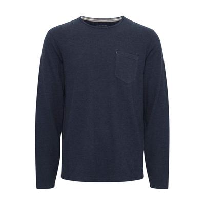 Longsleeve BLEND "Longsleeve BHTee", Herren, Gr. L, blau (marineblaus), Obermaterial: 60% Baumwolle CO. 40% Polyester PES., Shirts