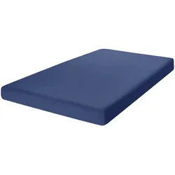 como Spannbetttuch  Uni Jersey ¦ blau ¦ Maße (cm): B: 120