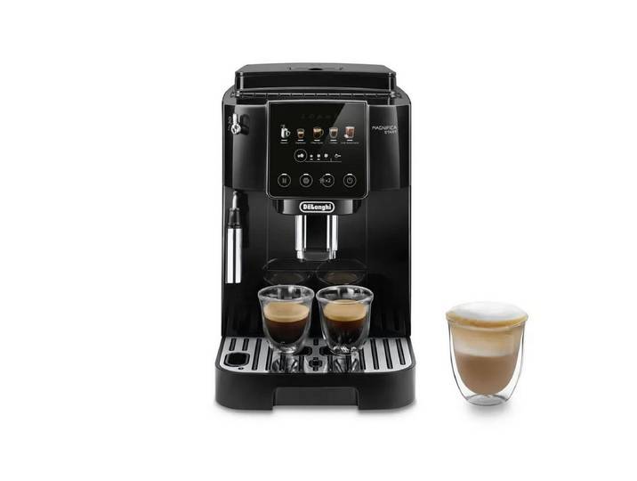 De'Longhi Kaffeevollautomat Magnifica Start Pop ECAM220.51.B - 5 Rezepte, Milchschaumdüse, schwarz, Intuitives Touch Bedienfeld, Iced Americano, einstellbares Aroma