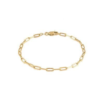 Armkette ELLI "Armband Glieder Oval Basic Chunky Chains Optik 925 Silber" Gr. 180, gold, Armbänder, Damen, 180, Silber 925 (Sterlingsilber), Armkette