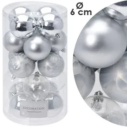 20er Christbaumkugeln Tannenbaum Weihnachtsbaum Schmuck Kugel Matt Kunststoff Silber