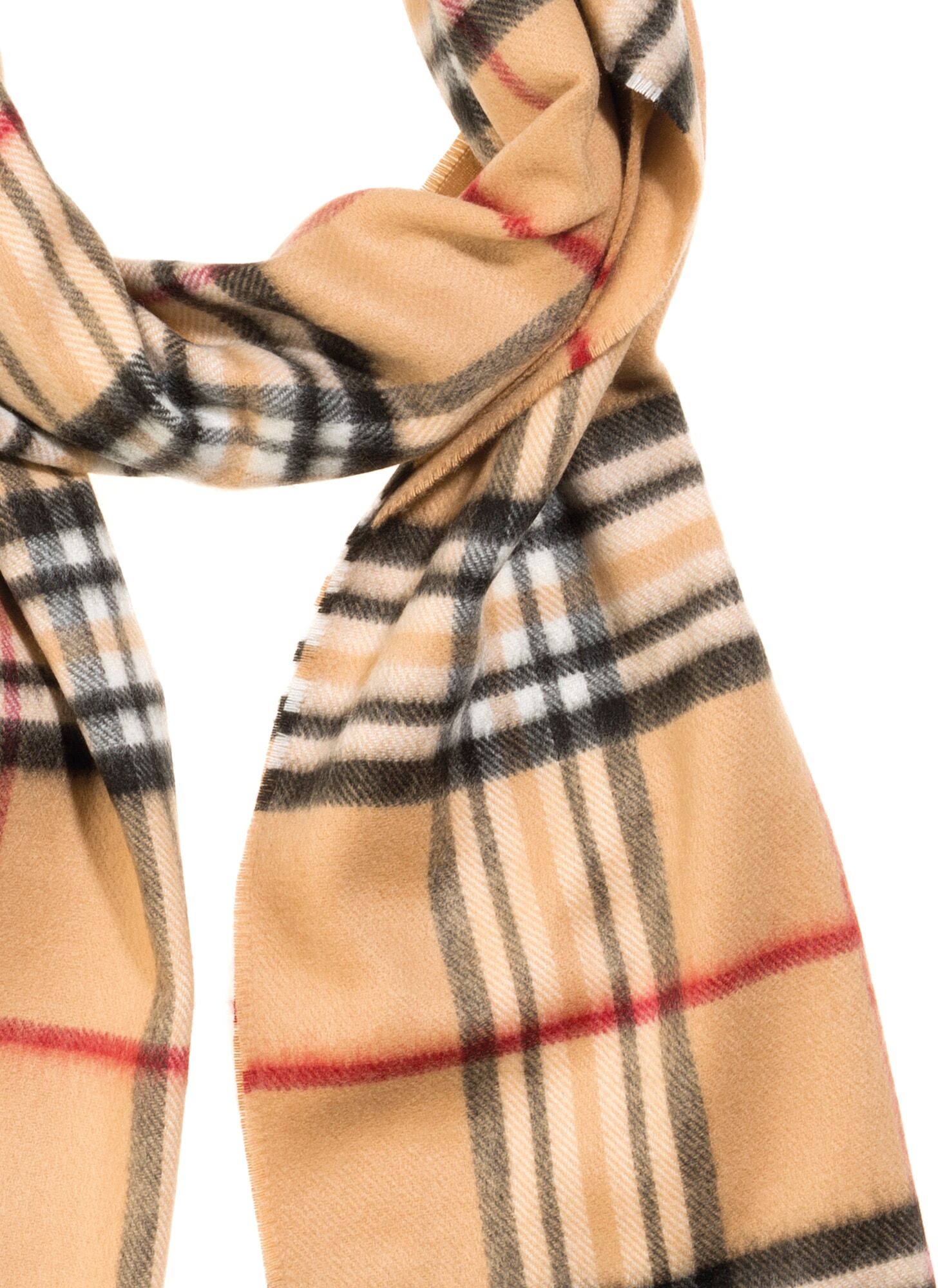 Schal MONTI, Herren, beige (camel), Web, Polyacryl, Modetücher Schal, weiche Qualität, zeitloses Tartanmuster, Fransenabschluss