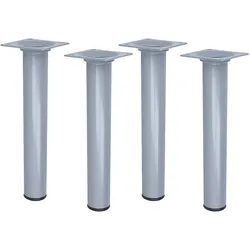 MS Beschläge 4er Set Möbelstempel 200mm Möbelbeine Tischbeine Silber und Möbelfüße Stützfüße