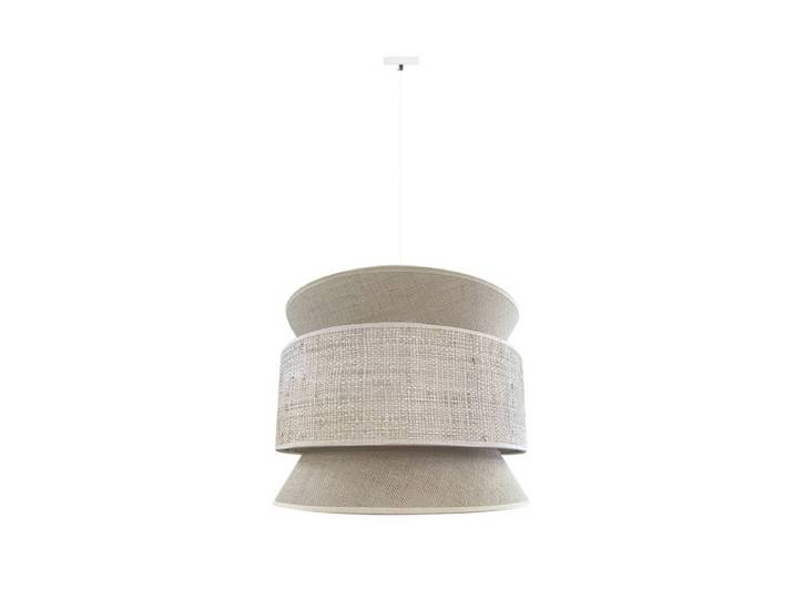 Lampe suspendue avec lin fumé et raphia