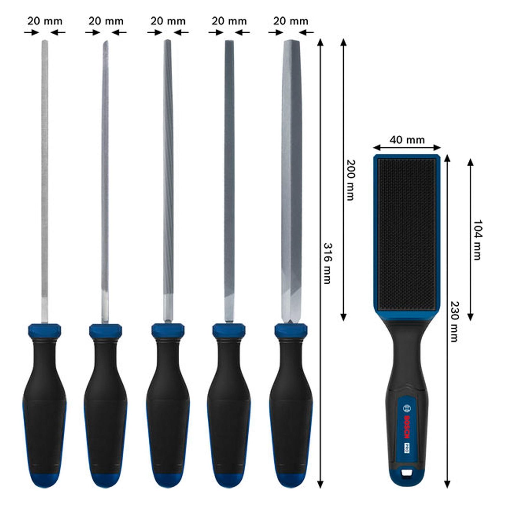 Bosch Hausgeräte Feilen-Set, 5-tlg., PRO Feilenbürste - 1600A03AD3 (230 mm) (24559955)