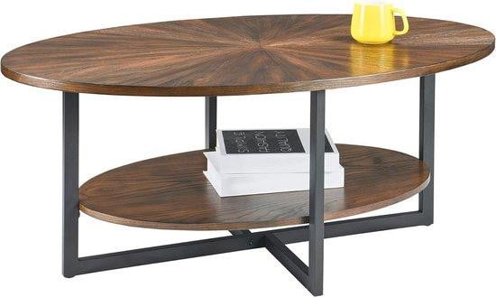 Ovale salontafel met metalen poten - Moderne industriële middentafel voor jouw woonkamer