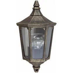 Elstead Lighting, Gartenbeleuchtung, Cricklade Aussen-Wandleuchte E27 Schwarz, Gold IP44 (E27, IP44)