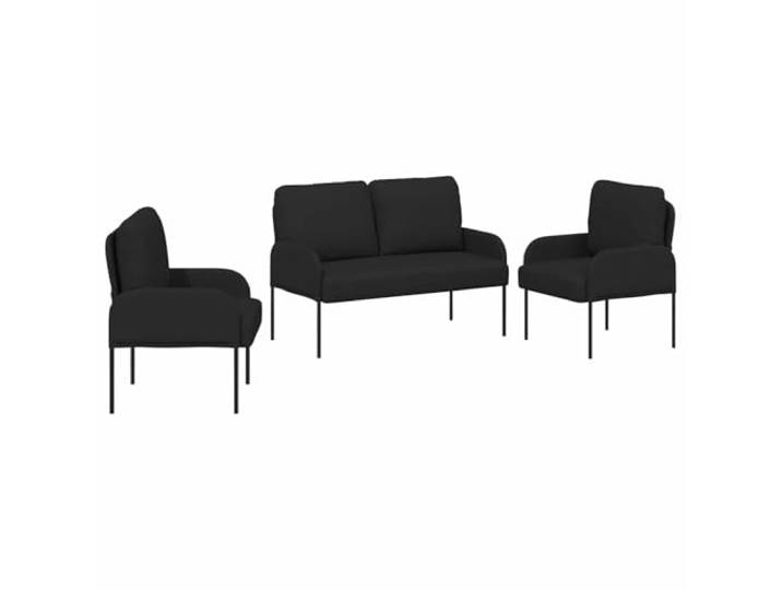 Makastle Sofa Couchgarnituren 3er Set Schwarz Sperrholz