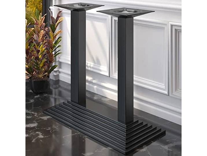 GGMMÖBEL Pyramide Doppel Stehtischgestell Bodenplatte: 40 x 73 cm Gesamthöhe: 109 cm Schwarz Bistro Bartischgestell