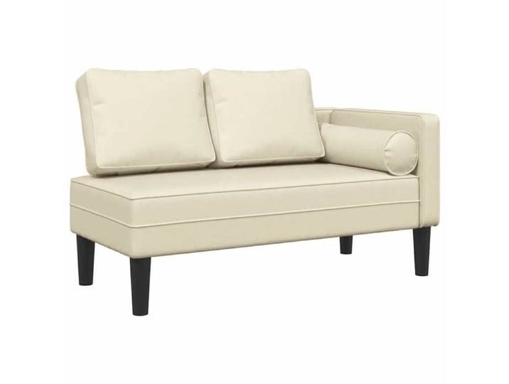Mode Chaise longue/fauteuil salon - 1 personne - PARAJIE - max charge 110kg - avec coussins crème similicuir @5423314539