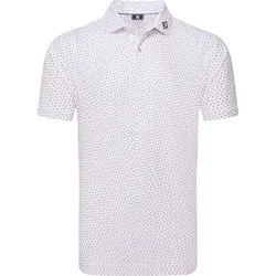 FootJoy Polo Bounce Print Pique, weiss/rot