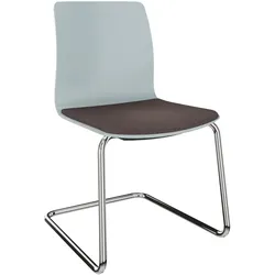 Dauphin Fiore Freischwinger Kunststoff Besucherstuhl - Wolkengrau (RAL 2207005) / Verchromt