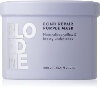 Schwarzkopf Professional Blondme Bond Repair Purple Mask máscara para cabelo neutraliza tons amarelados 500 ml. Blondme Bond Repair Purple Mask