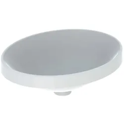 Geberit VariForm Einbauwaschtisch 500711012 weiß, 50x40cm, ohne Hahnloch, Überlauf, oval