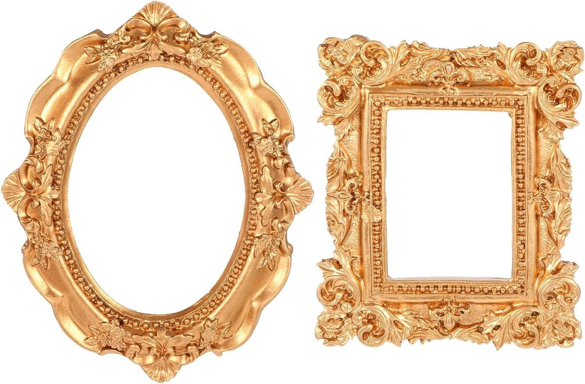 Set van 2 Vintage Houten Fotolijsten in Barokke Stijl voor Decoratie en Sieraden