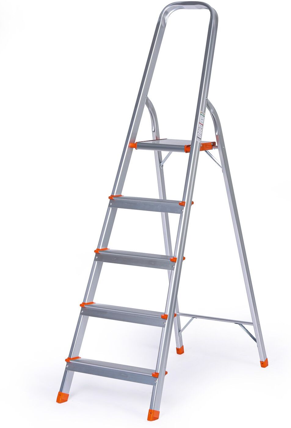 B2B Partner Einseitige Aluminium-Stufen, 1x5 Stufen, Höhe 1,05 m