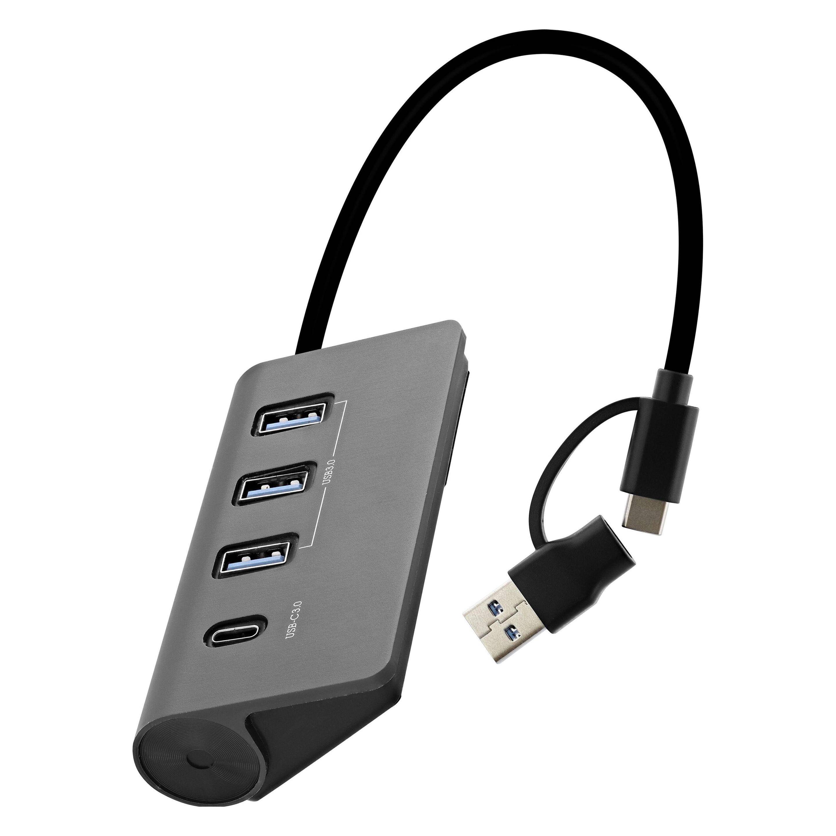 T'nB HUB USB 3.0 - 3X USB-A + 1X USB-C (USB-A, USB-C, 4 Ports) (HUBUSB4ALUC)