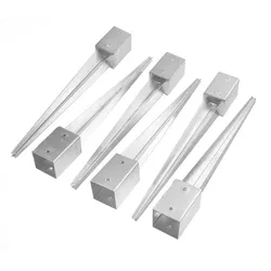 GreenYard 6er-Set Einschlagbodenhülse aus Stahl, ca. 91 x 91 mm - Metallfarben