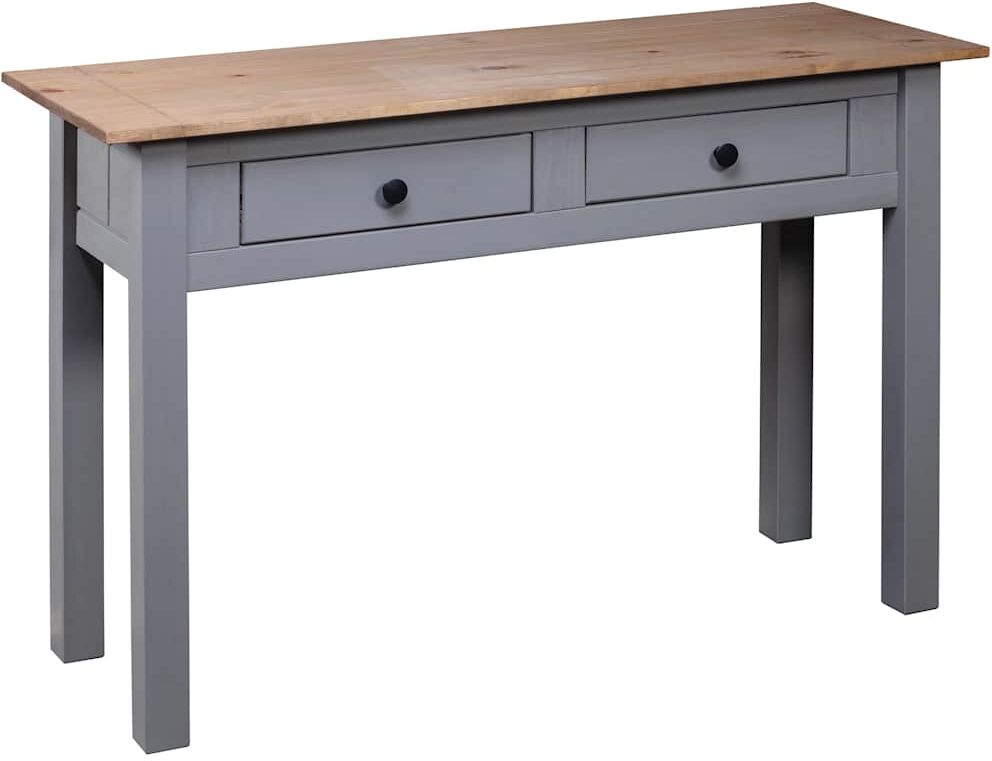 vidaXL Table console Gris 110x40x72 cm Pin solide Gamme Panama