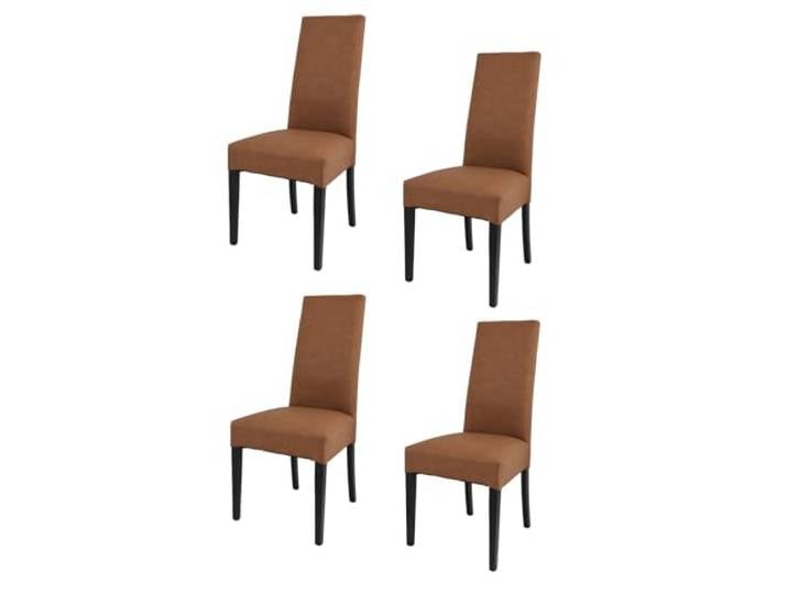 t m c s Tommychairs - 4er Set Moderne Stühle Luisa für Küche und Esszimmer, robuste Struktur aus lackiertem Buchenholz Farbe Wengeholz, Gepolstert und mit Kunstleder in der Lederfarbe bezogen
