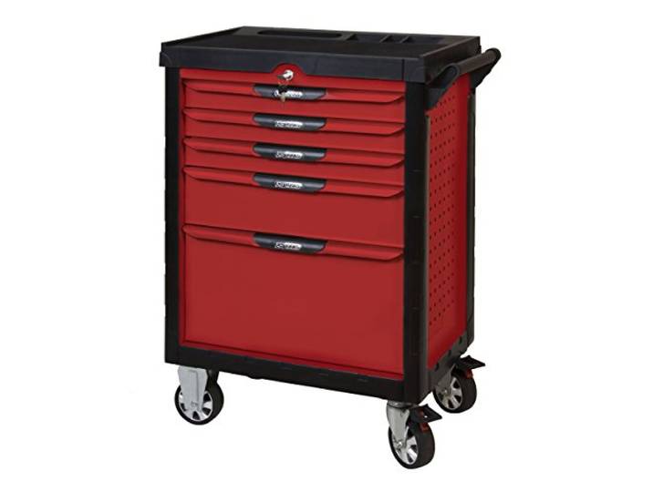 KS TOOLS 809.0005 Servante d'atelier Vide Ultimate Rouge\, 5 tiroirs Servante d'atelier vide ULTIMATE rouge\, 5 tiroirs\, Inox\, outillage professionnel\, chrome vanadium