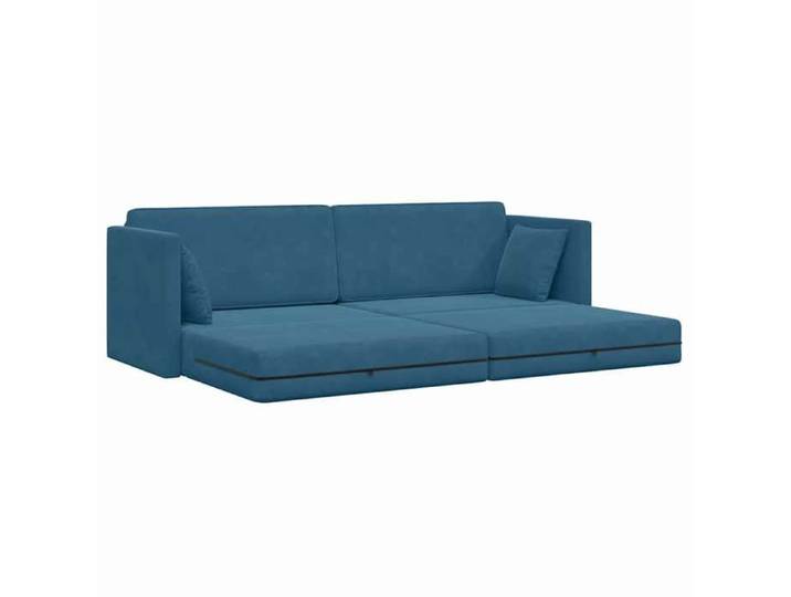 Bleu SOFA Convertible - Moderne - Canapé-lit - au sol - 200cm Bleu Velours C965