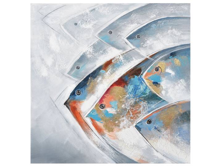 Gemälde Goldblauer Fischschwarm image LAND