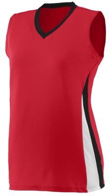 Augusta Sportswear 1355 Athletic Women's Tornado Jersey T-Shirt in Red/Black/White size Large   Polyester