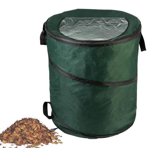 Groene opvouwbare kampeer afvalbak met deksel - 48 x 56 cm