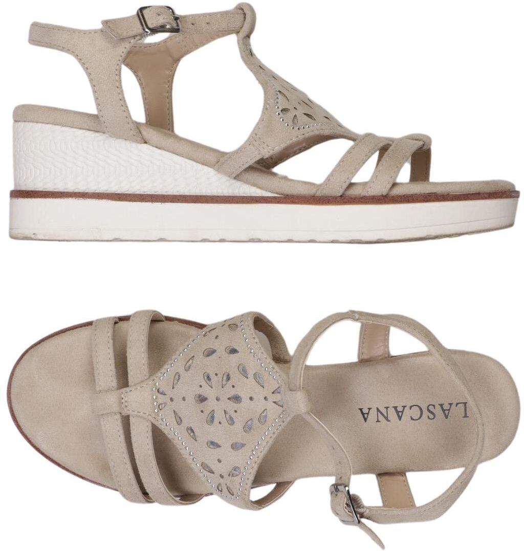 Lascana Damen Sandalen, Beige, Gr. EU 37, Kunstleder - Second Hand