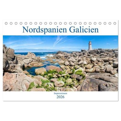 Nordspanien Galicien (Tischkalender 2026 DIN A5 quer), CALVENDO Monatskalender