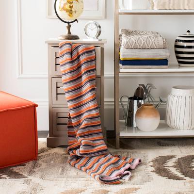 SAFAVIEH Candy Stripe 50 x 60 Inch Knit Cotton Throw