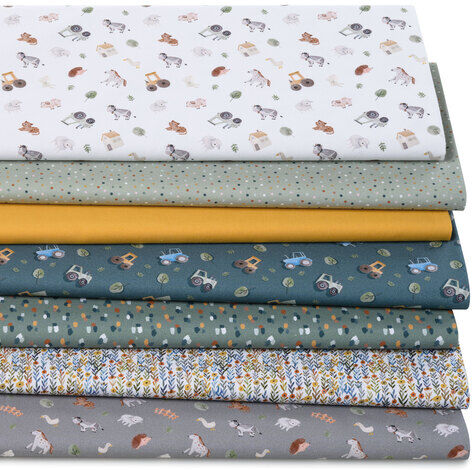 Patchwork- und Quiltpaket "Bauernhof", weiß-color