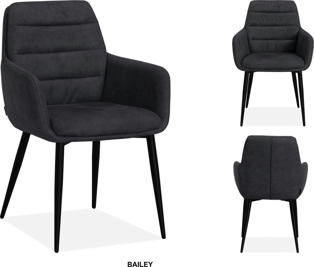 MX Sofa Eetkamerstoel Bailey - Antraciet