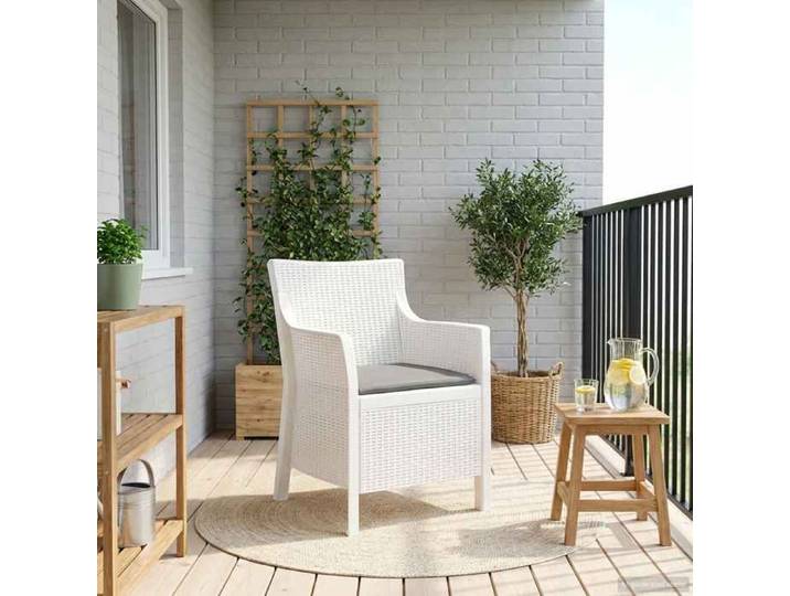 Moderne Fauteuil - Blanc - PP - 110 kg/siège - 54x55x89 cm - Siège de jardin @FR 5823