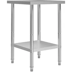 DELUKE® Edelstahl Arbeitstisch KUGO 60x60x85cm, Edelstahl Gastro-Arbeitstisch Arbeitsfläche Gastro-Küchentisch Küchen-Arbeitstisch