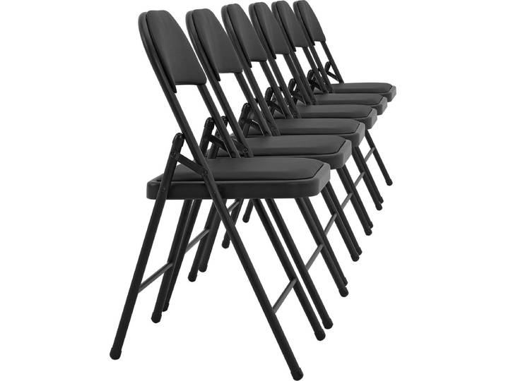 [pro.tec]® Bureaustoel klapstoel - 6 stuks set - zwart