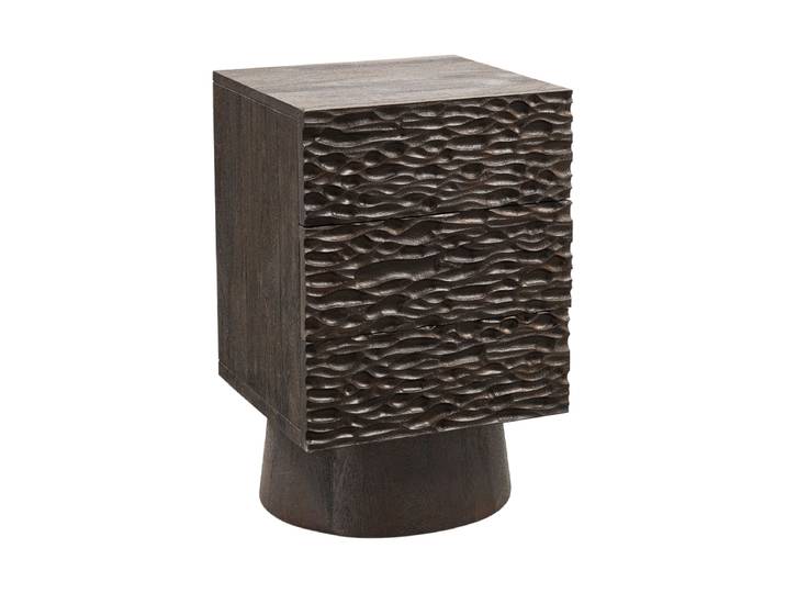 Massiver Design Nachttisch „Crumble“ Mangoholz Dunkelbraun De Eekhoorn