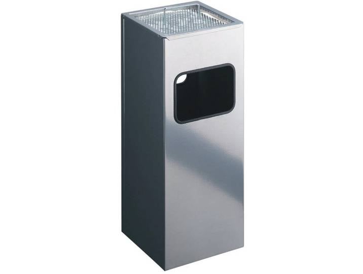 DURABLE Papierkorb Papierkorb Metall mit Ascher eckig 17+2l metallic silber