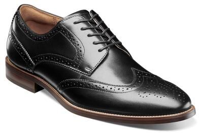 Florsheim Rucci Wing Tip Oxford Shoes - Mens 9.5 Black Oxford D