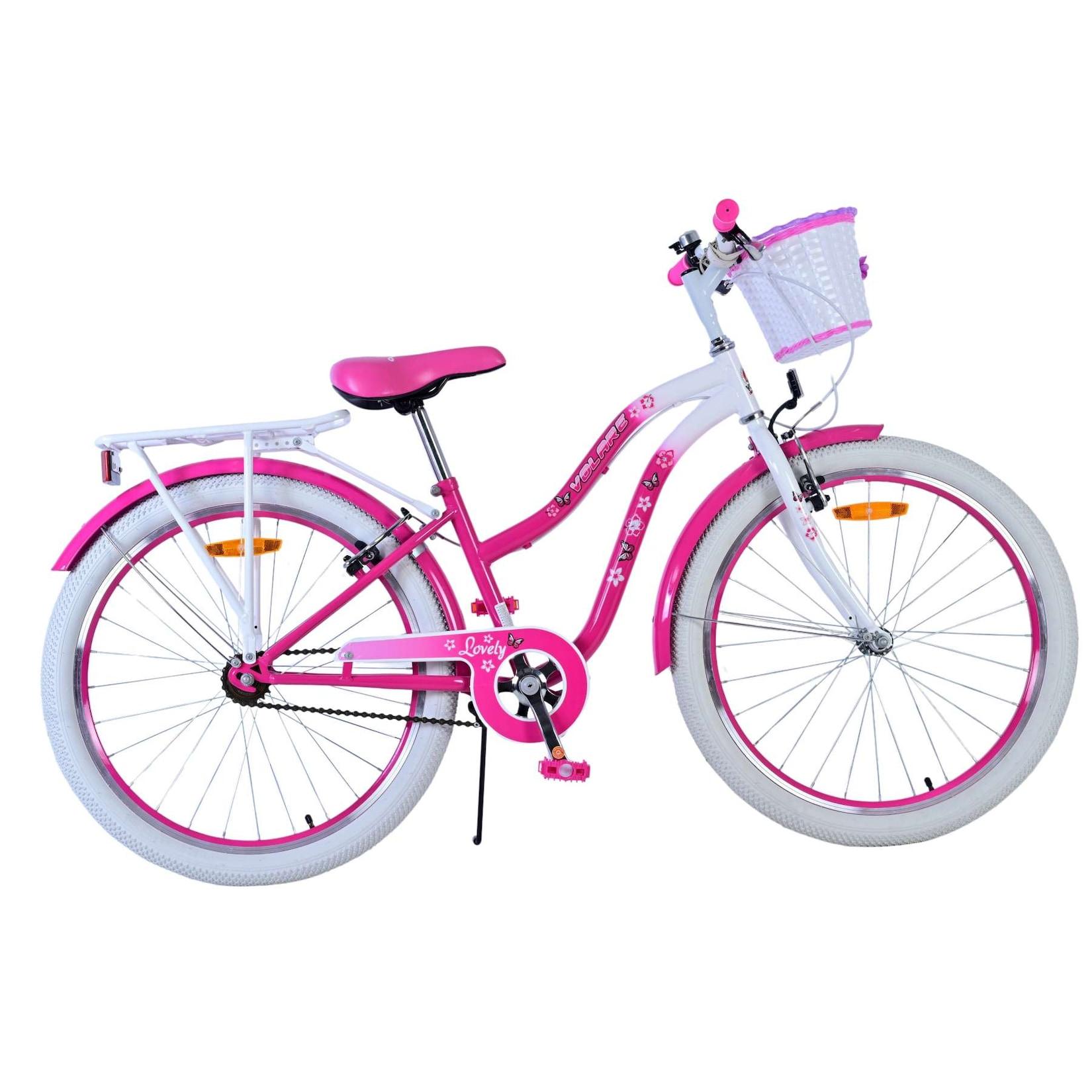 Volare Kinderfahrrad Lovely Fahrrad für Mädchen 24 Zoll Kinderrad in rosa