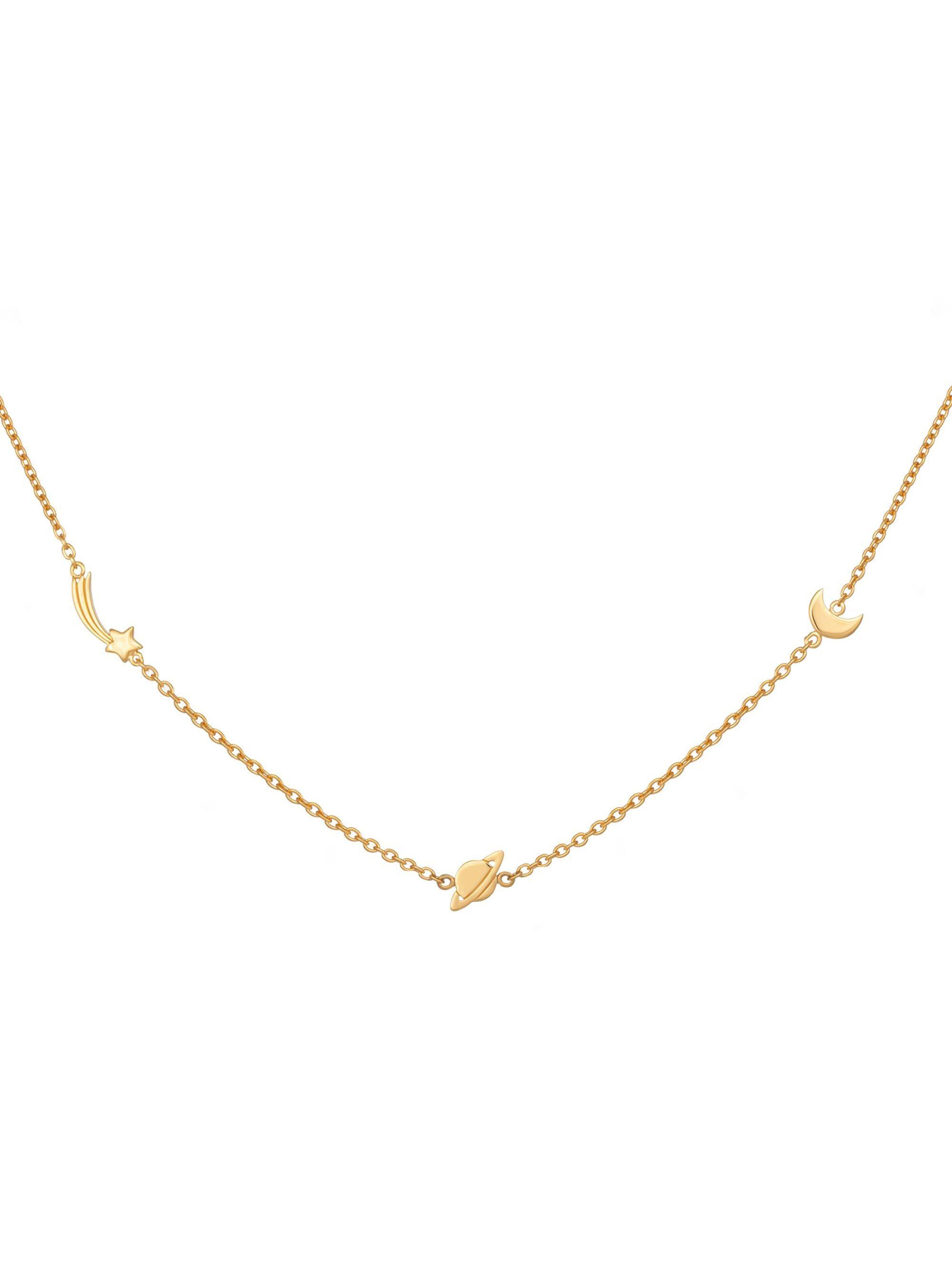 cai Collier 925 Sterling Silber gelb vergoldet Sternschnuppe - Saturn - Mond
