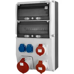 Stromverteiler 63A 32A 16A CEE 2x230V eXT-S/FI Baustromverteiler mit Mennekes Steckdosen Doktorvolt DV-0847-D