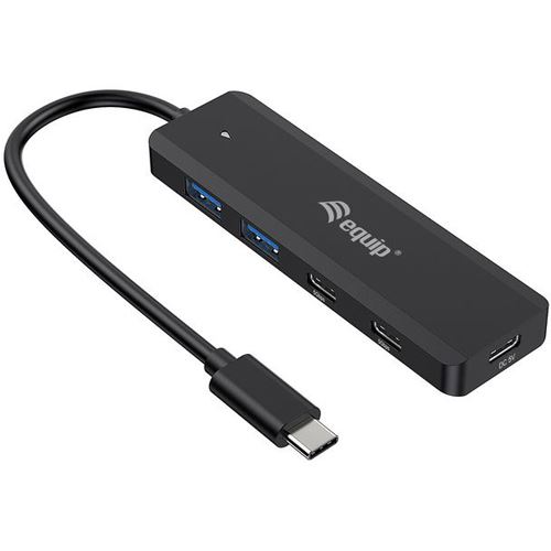 Equip USB-Hub 4-Port 3.2/C->2x USB-C,2x USB-A o.Netzteil sw