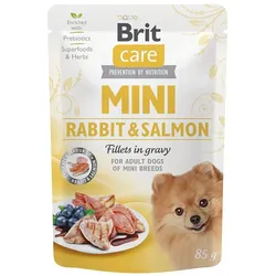 Brit Hund Sparpaket 48 x 85g Rabbit & Salmon Fillets in Gravy