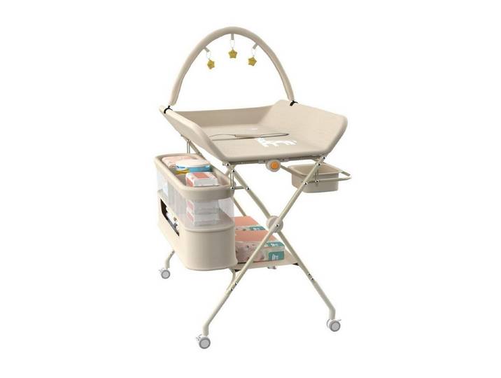 LuxusKollektion Wickelkommode Wickeltisch 4-in-1 faltbar tragbar Schwarz Cremeweiß