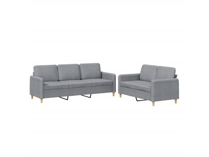 Coespram 2-tlg. Sofagarnitur mit Kissen, 2- und 3-Sitzer Couch Hellgrau Elegante Polstermöbel für Wohnzimmer und Lounge, atmungsaktiver Bezug mit Schaumstoffpolsterung für hohen Komfort.