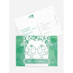 Antwortkarten Hochzeit selbst gestalten mit Spruch und Fotos im Onlinedesigner bei Meine-Kartenmanufaktur.de